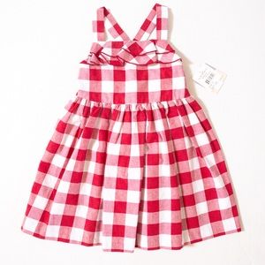 Red & White checkered dress with ruffles (2T) NWT